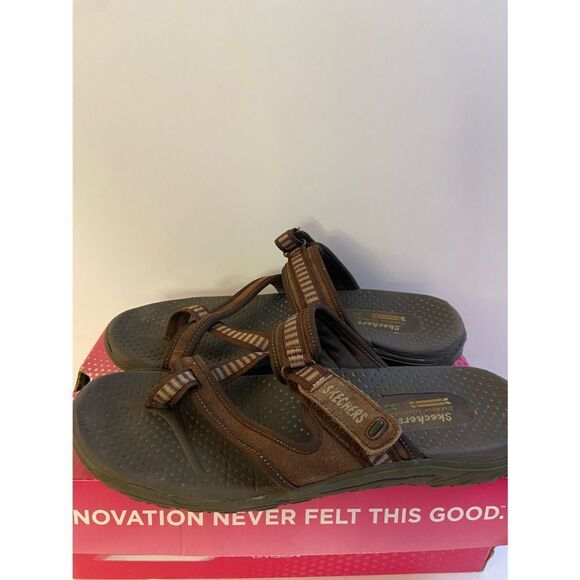 Skechers outdoor adventure sandals size 10 brown toe strap strappy - Picture 1 of 8